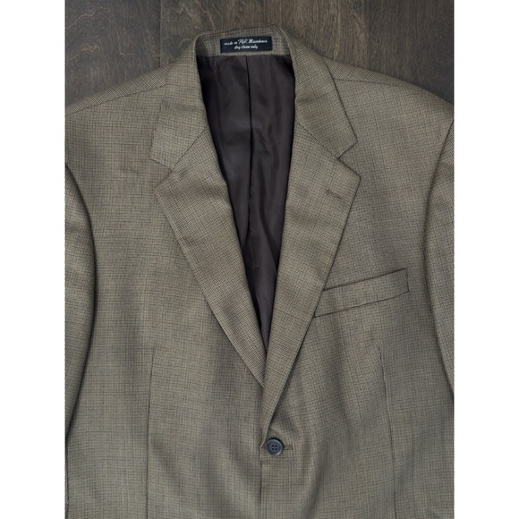 Andrew Fezza Mens Blazer Sport Coat Two Button Jacket 44R Silk/Wool Brown suit‎ - Picture 2 of 9